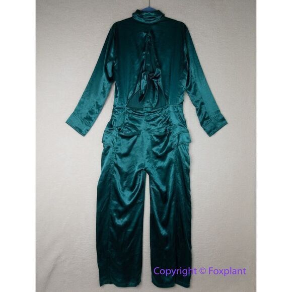 Free People  Night Like This One-Piece Jumpsuit in green, size L - Picture 14 of 16